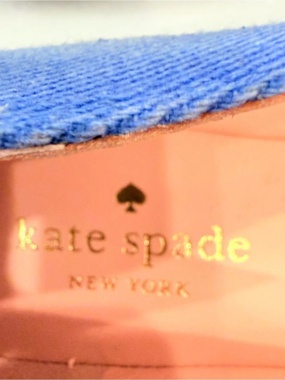 Kate Spade New York Nelly Flats Washed Denim Metallic Silver Sz 8.5 NIB
